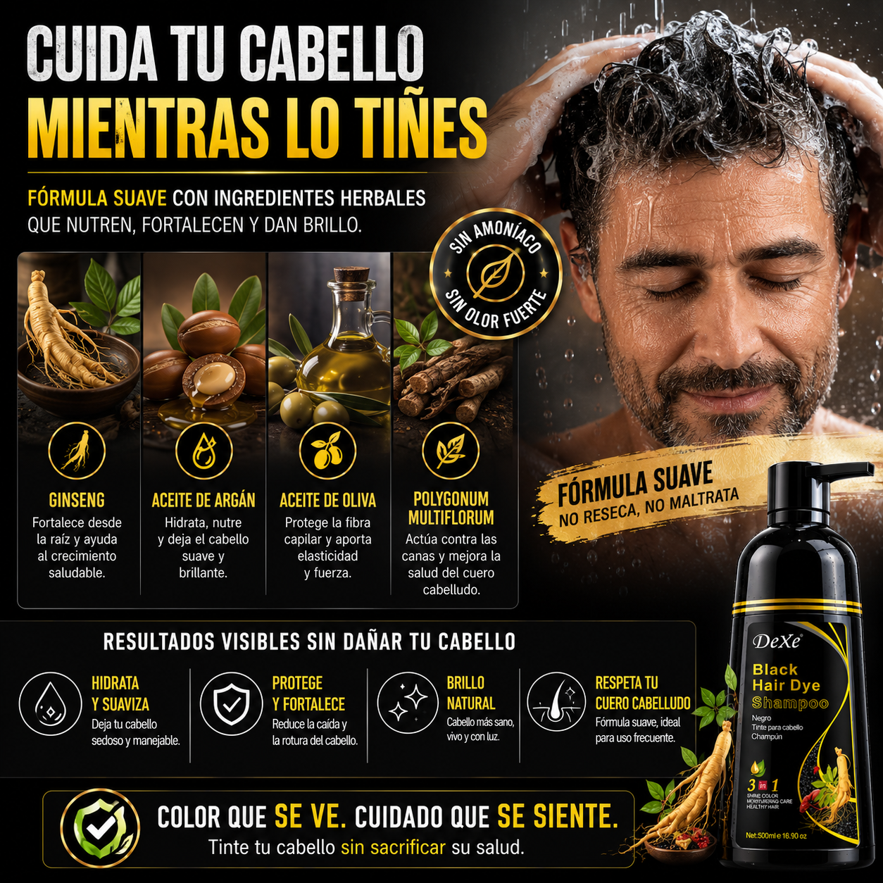 Champú Cubre Canas Negro (500 ML)
