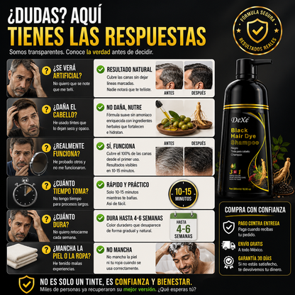 Champú Cubre Canas Negro (500 ML)