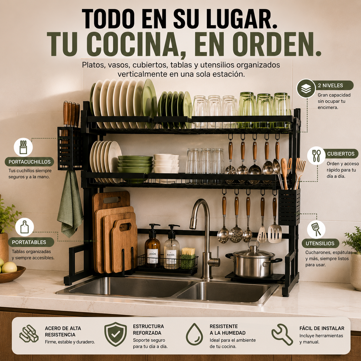 KitchUP - Escurridor 2 Niveles