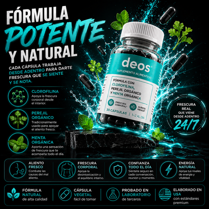 DEOS - Suplemento con Clorofilina Para Frescura Corporal, Aliento y Confianza
