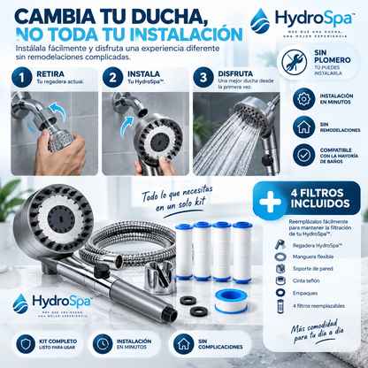 HydroSpa™ | Filtra el agua, eleva la presion y masajea