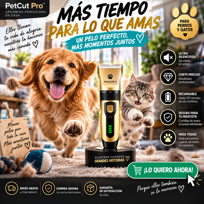 PetCut Pro™ – Cortapelos Eléctrico para Perros y Gatos | Retoques en Casa sin Citas ni Traslados