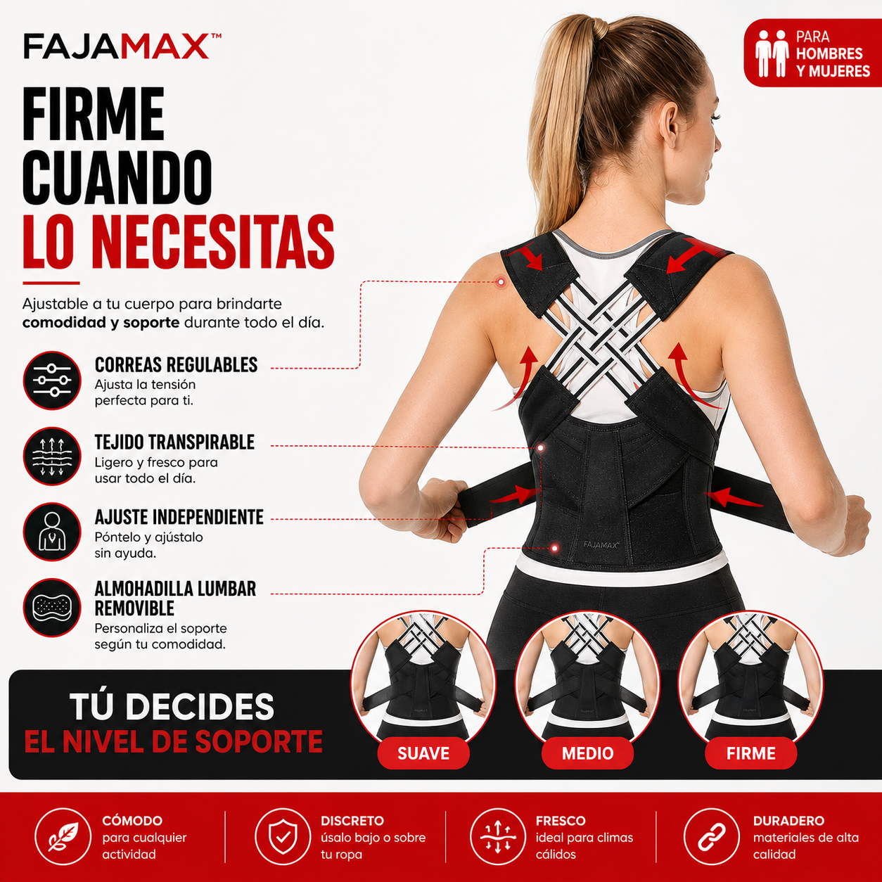 FAJAMAX | Corrector De Postura 2 En 1