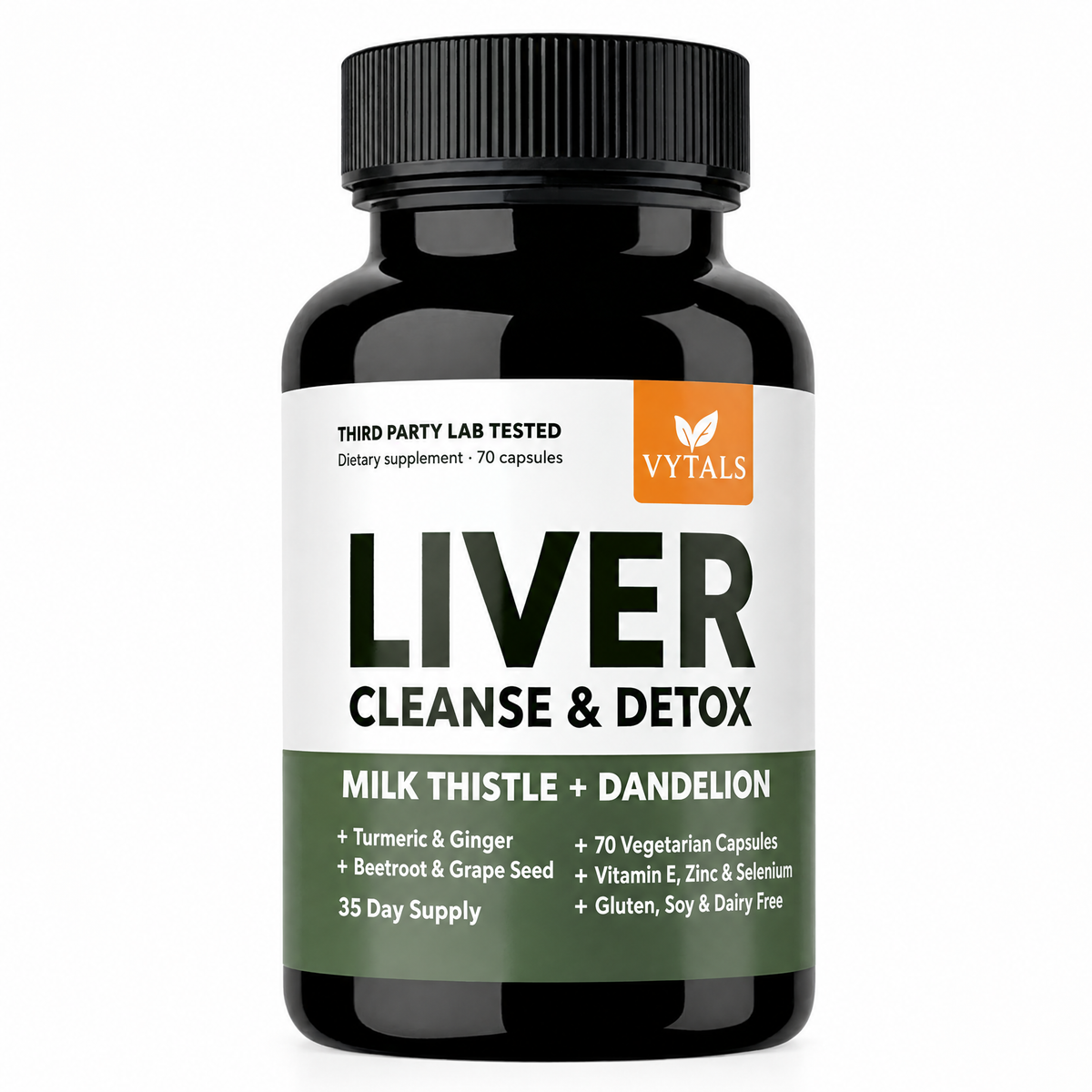 Frasco VYTALS Liver Cleanse & Detox 70 cápsulas