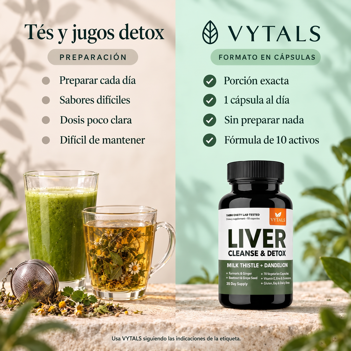 Tes detox vs VYTALS Liver en capsulas