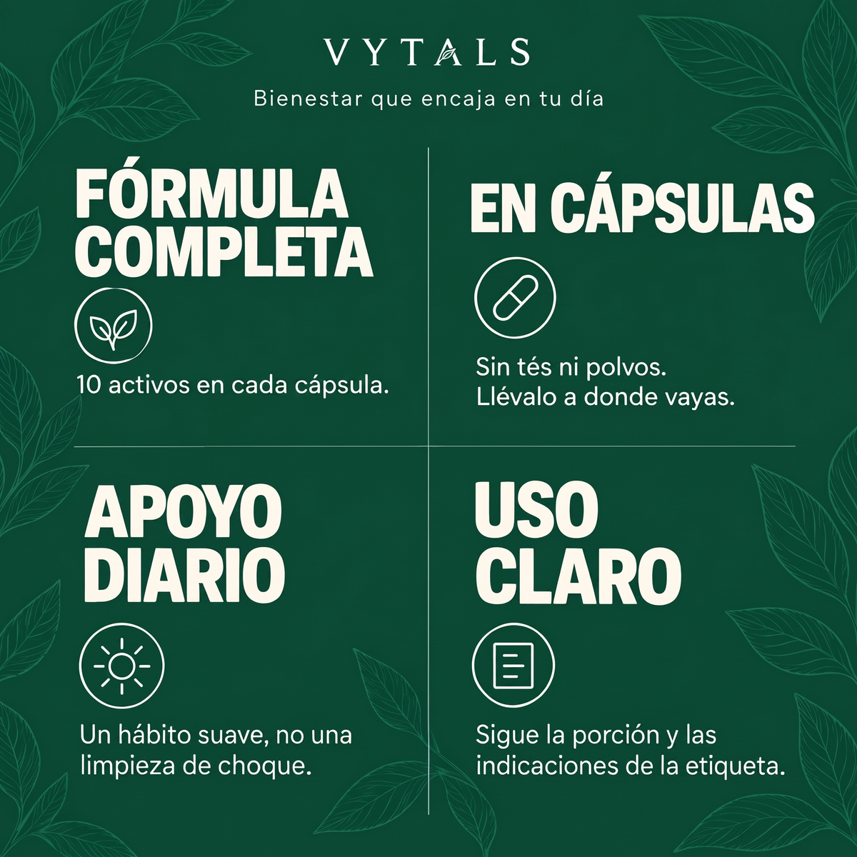 VYTALS Liver: 10 activos en cada capsula