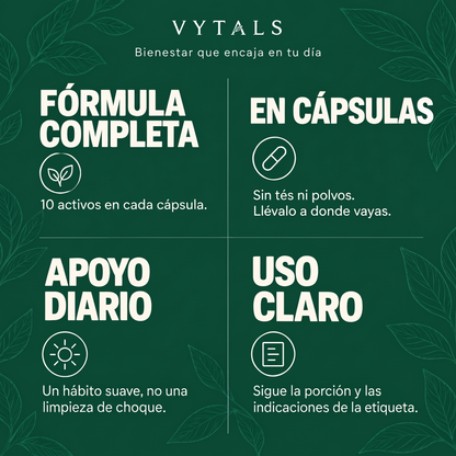 VYTALS Liver: 10 activos en cada capsula